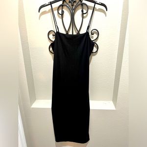 Ribbed black tank dress